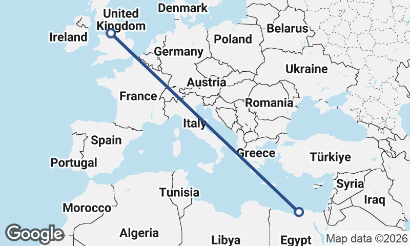 Alexandria to Manchester