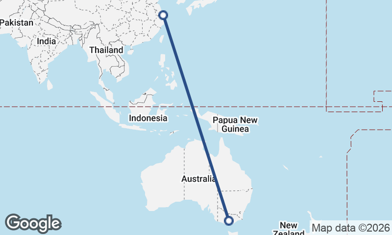 Shanghai to Melbourne