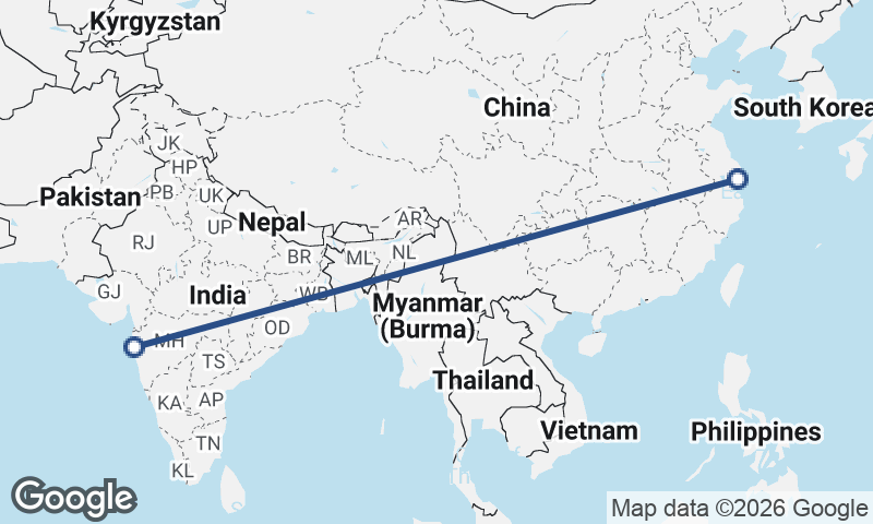 Shanghai to Mumbai