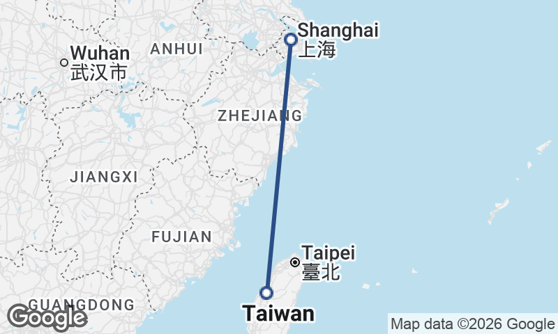 Shanghai to Taichung