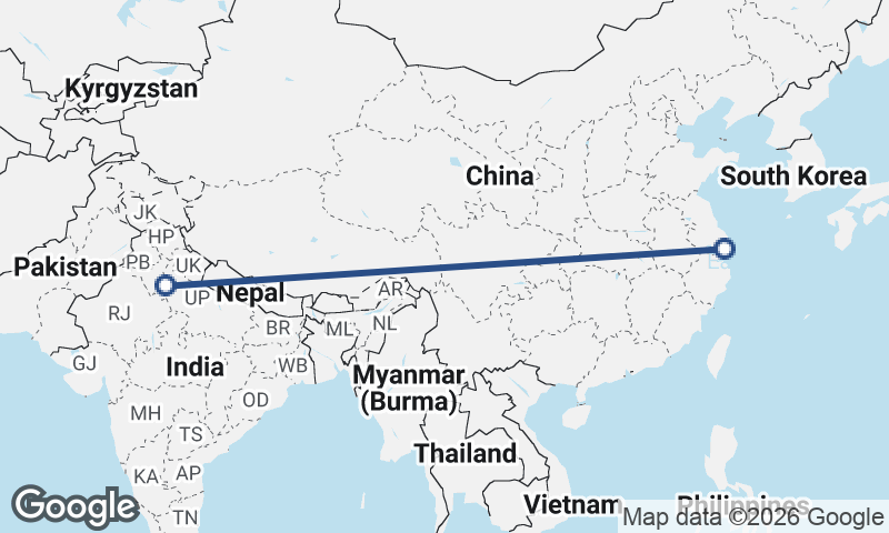 Shanghai to Delhi
