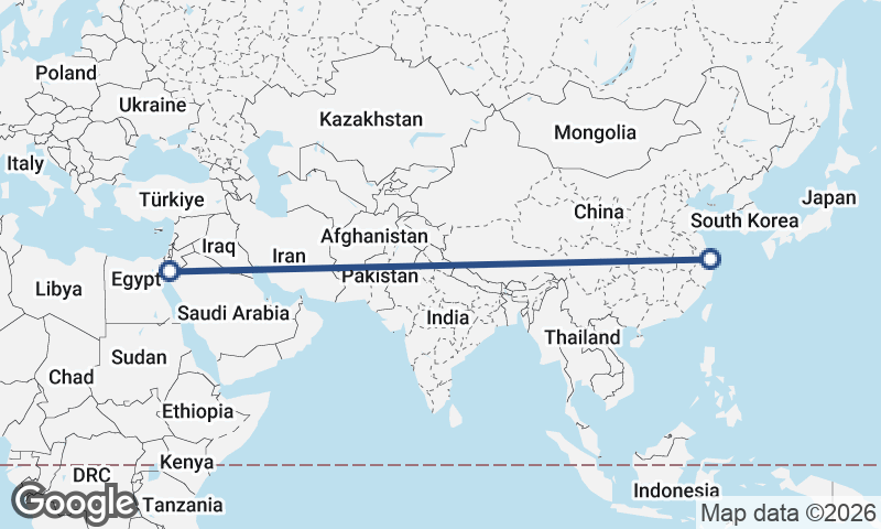 Shanghai to Al ‘Aqabah