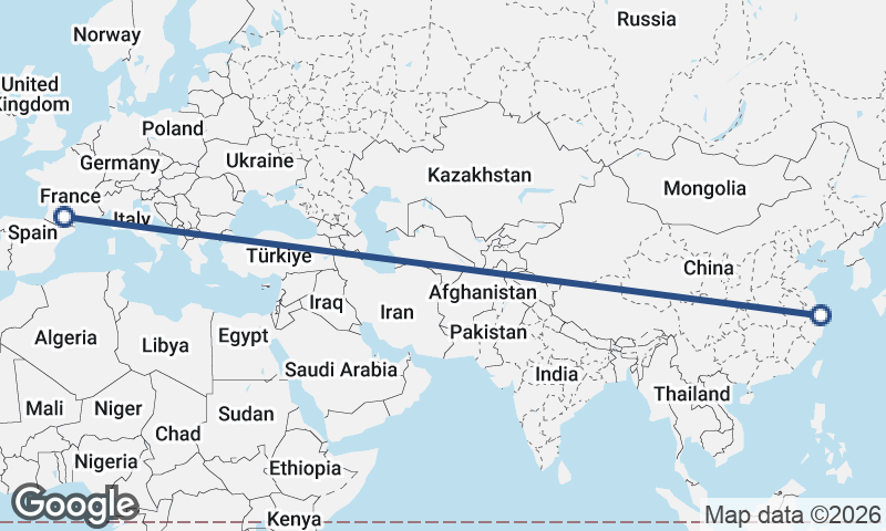 Shanghai to Toulouse