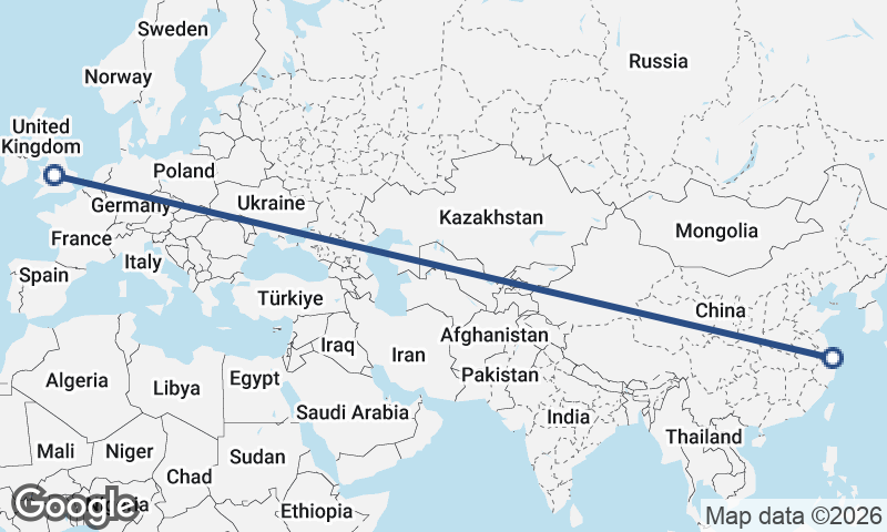 Shanghai to Birmingham
