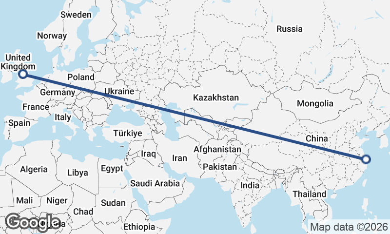 Shanghai to Manchester
