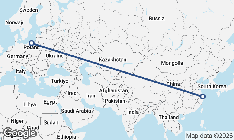 Shanghai to Gdańsk