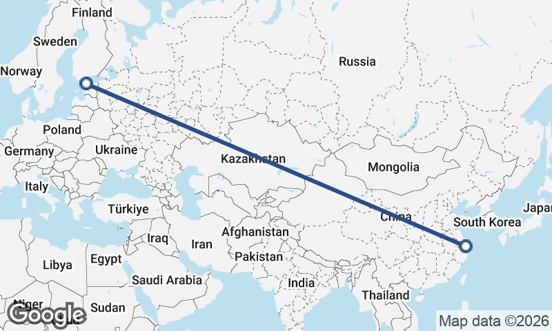 Shanghai to Tallinn