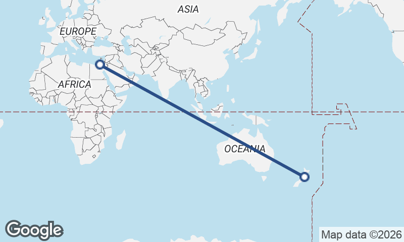Port Said to Wellington