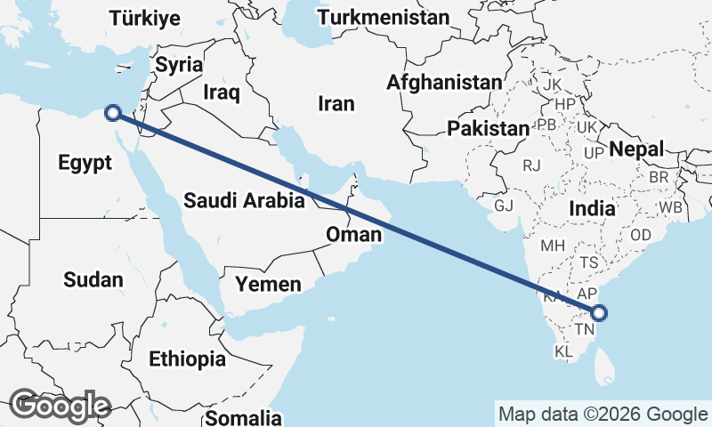 Port Said to Chennai