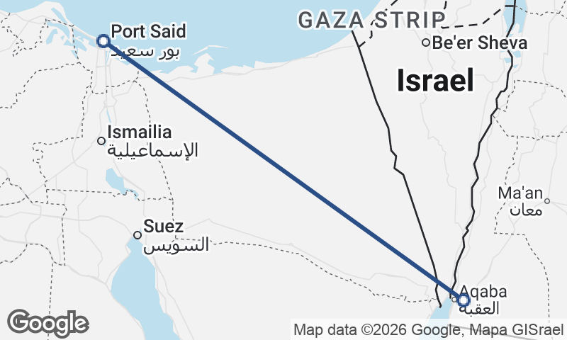 Port Said to Al ‘Aqabah
