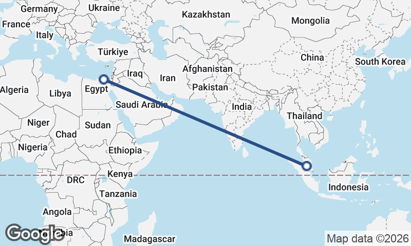 Port Said to Kuala Lumpur