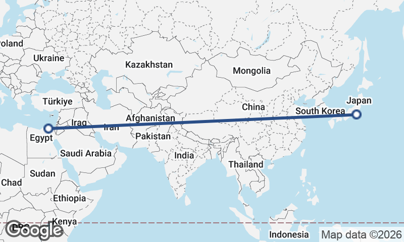 Port Said to Yokohama