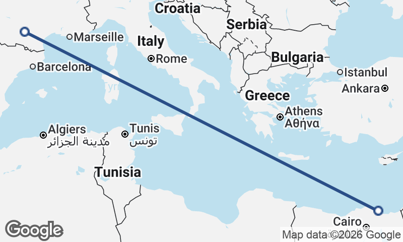 Port Said to Toulouse