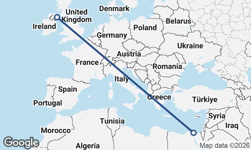 Port Said to Belfast
