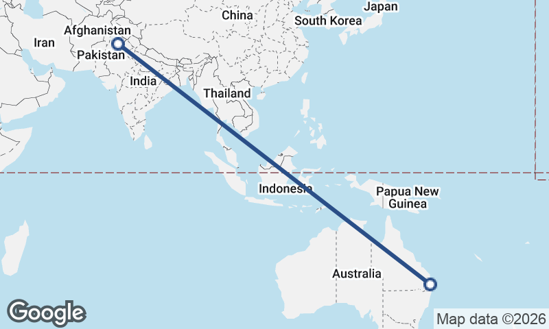 Faisalabad to Brisbane