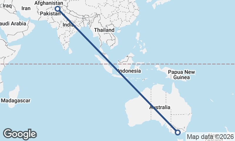 Faisalabad to Melbourne