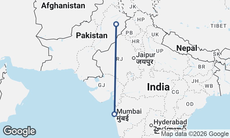 Faisalabad to Mumbai