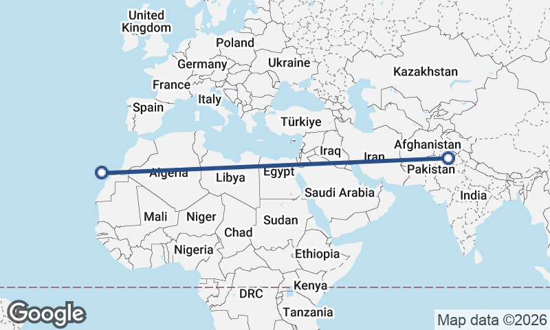 Faisalabad to Las Palmas de Gran Canaria