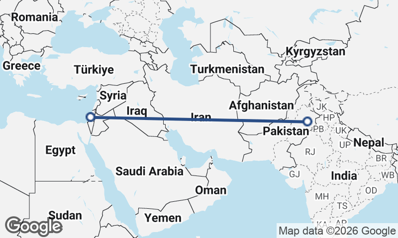 Faisalabad to Tel Aviv-Yafo