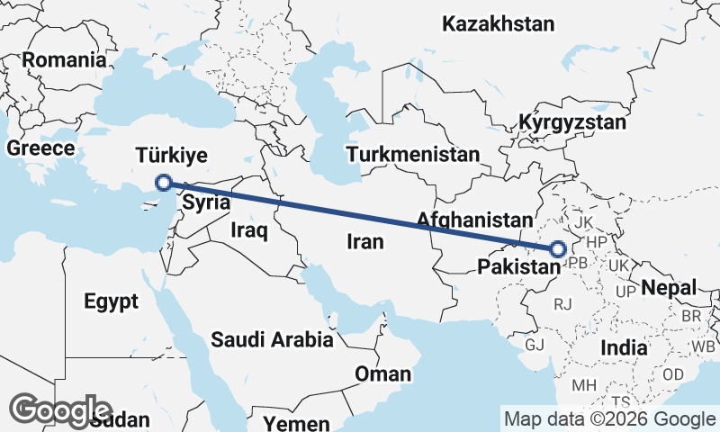 Faisalabad to Mersin