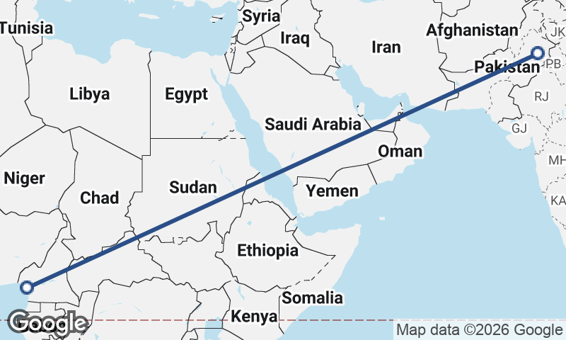 Faisalabad to Douala