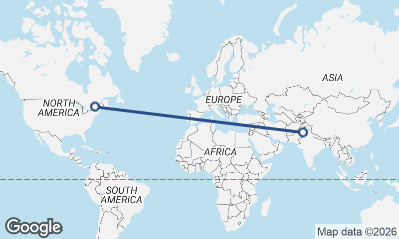 Faisalabad to Montréal