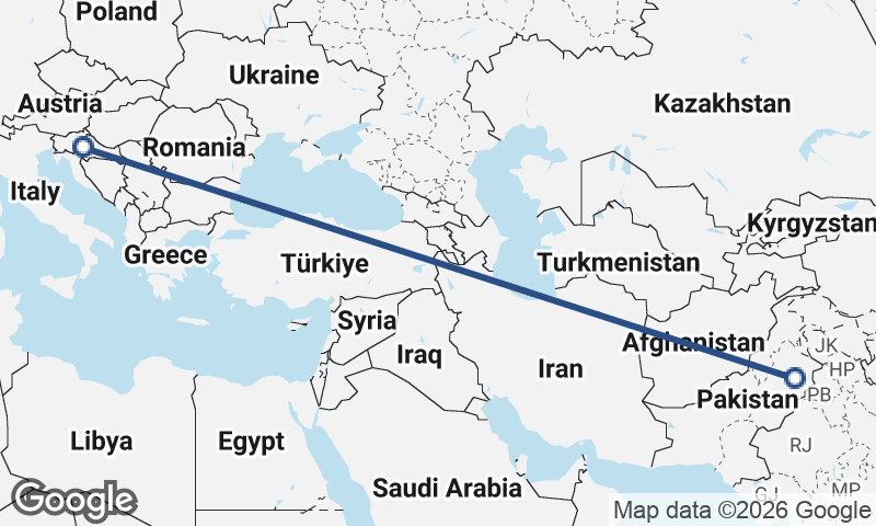 Faisalabad to Zagreb
