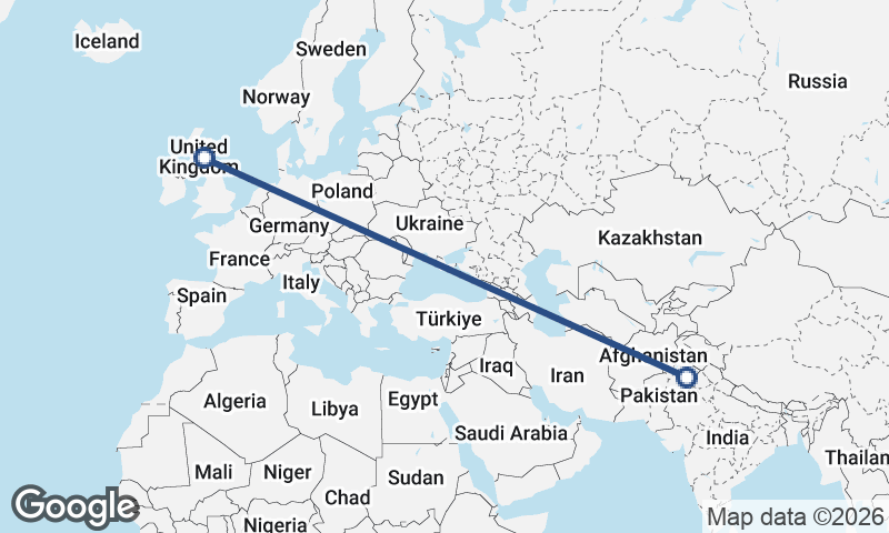 Faisalabad to Edinburgh