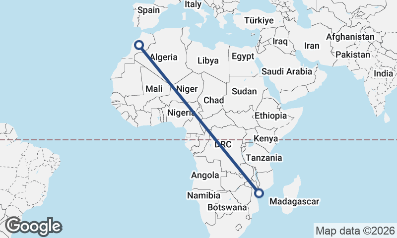 Morocco to Mozambique