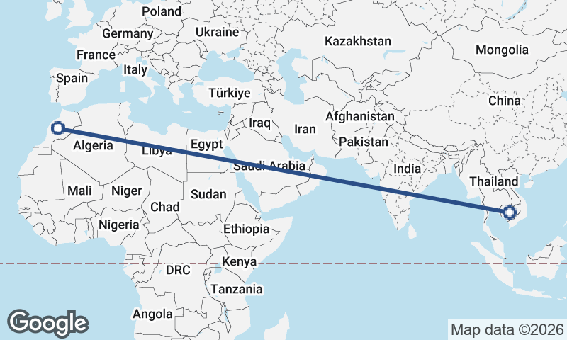 Morocco to Cambodia