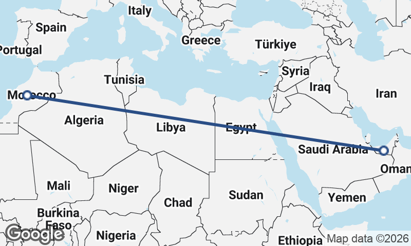 Morocco to United Arab Emirates
