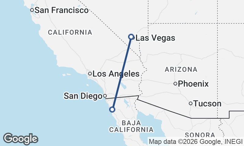 Ensenada to Las Vegas