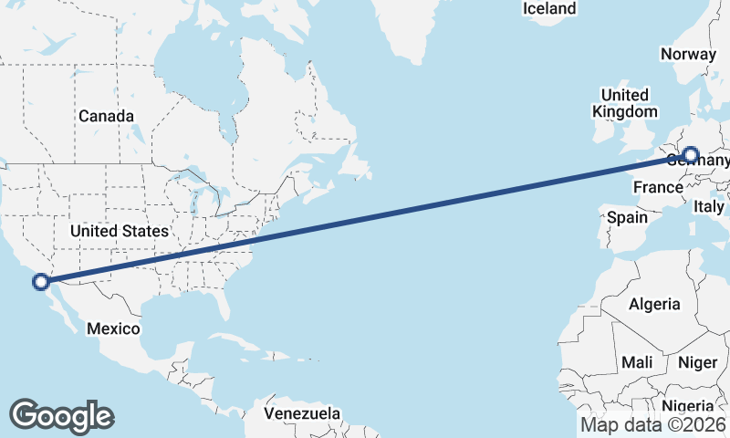 Ensenada to Frankfurt