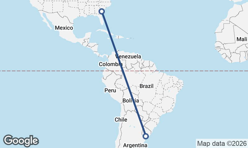 Savannah to Montevideo