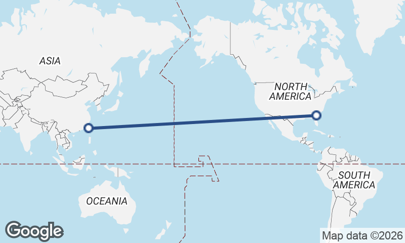 Savannah to Taichung
