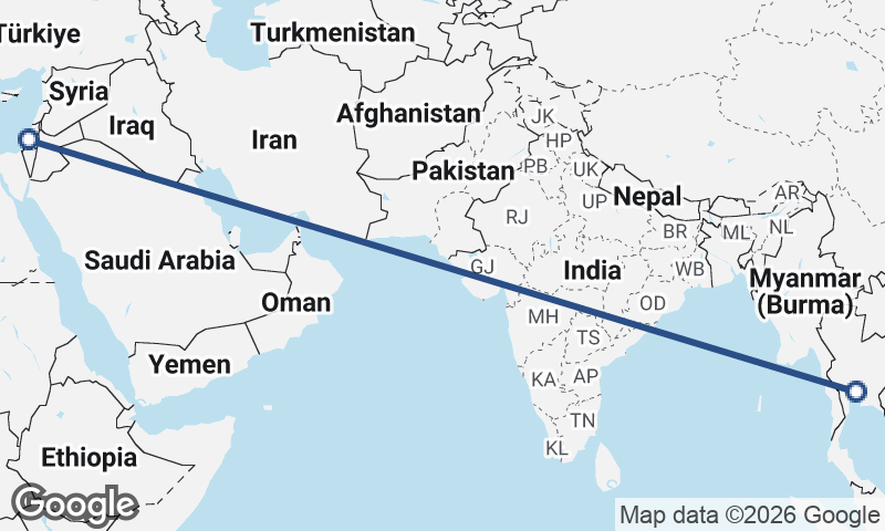 Tel Aviv-Yafo to Bangkok