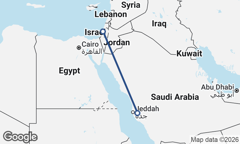 Tel Aviv-Yafo to Mecca