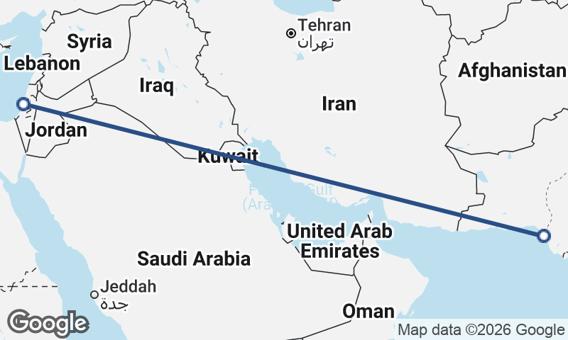 Tel Aviv-Yafo to Karachi