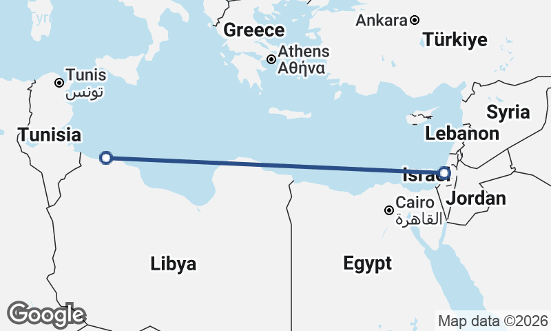 Tel Aviv-Yafo to Tripoli