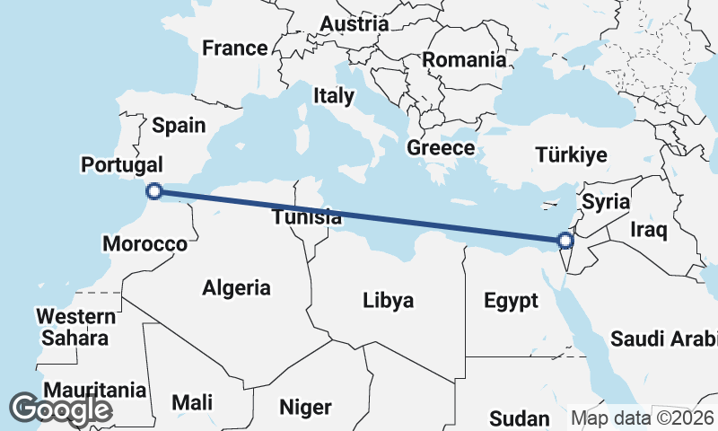 Tel Aviv-Yafo to Algeciras