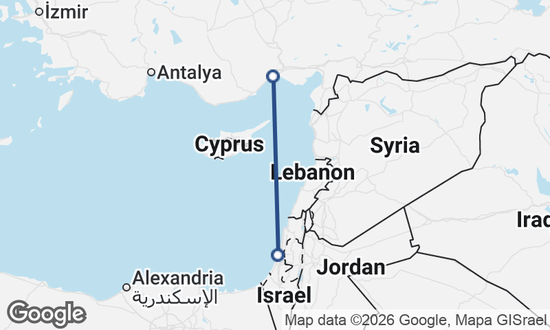 Tel Aviv-Yafo to Mersin