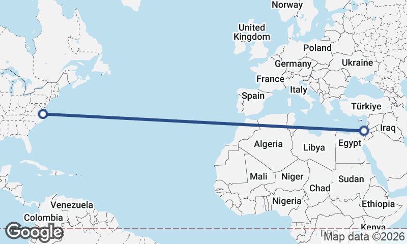 Tel Aviv-Yafo to Norfolk