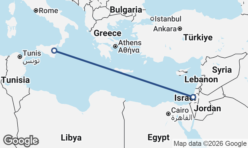 Tel Aviv-Yafo to Catania