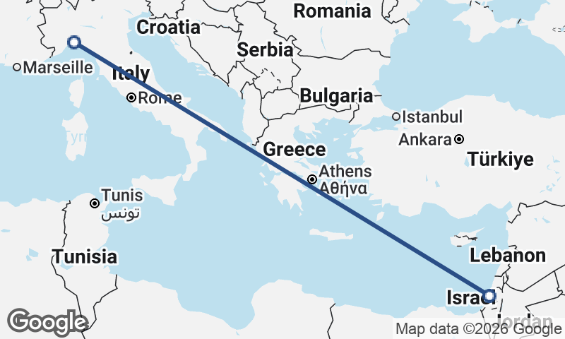 Tel Aviv-Yafo to Genoa