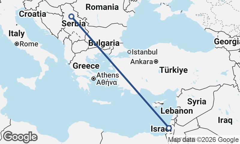 Tel Aviv-Yafo to Belgrade