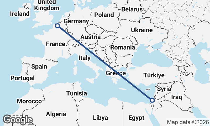 Tel Aviv-Yafo to Lille