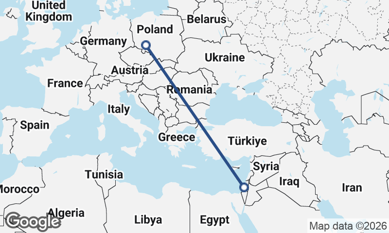 Tel Aviv-Yafo to Wrocław