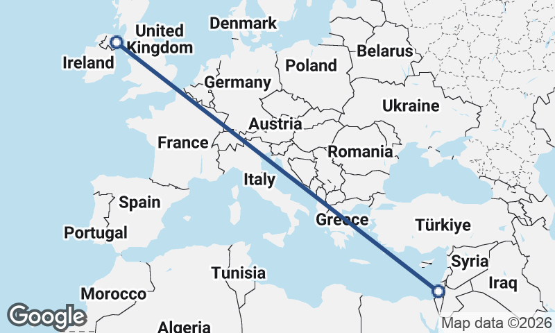 Tel Aviv-Yafo to Belfast