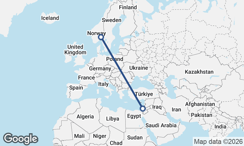 Tel Aviv-Yafo to Oslo