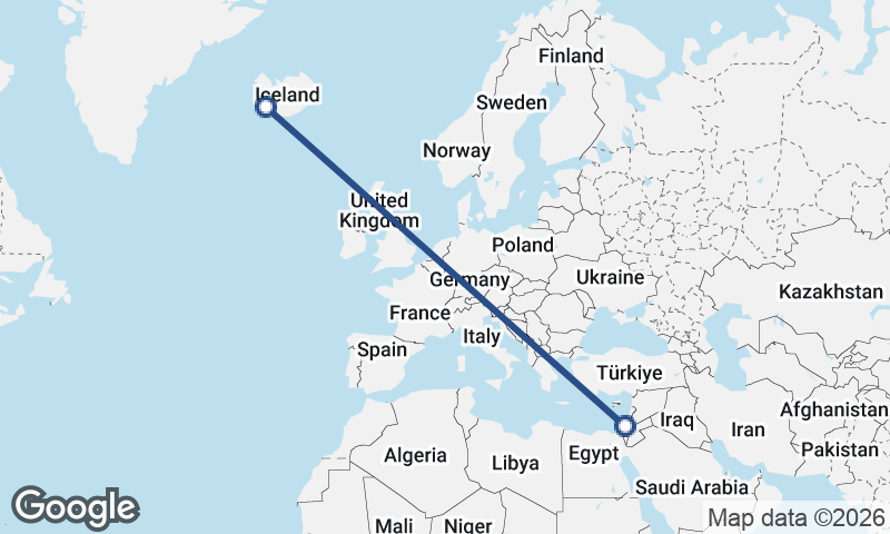Tel Aviv-Yafo to Reykjavík